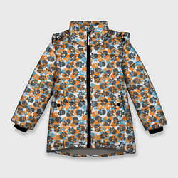 Куртка зимняя для девочки Череп с ушами, цвет: 3D-светло-серый