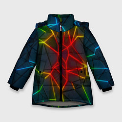 Куртка зимняя для девочки Семицветный перелив, цвет: 3D-светло-серый