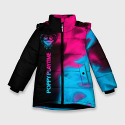 Зимняя куртка для девочки Poppy Playtime - neon gradient: по-вертикали