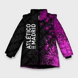 Куртка зимняя для девочки Atletico Madrid pro football: по-вертикали, цвет: 3D-черный
