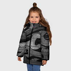 Куртка зимняя для девочки Композиция из гаечных ключей, цвет: 3D-красный — фото 2