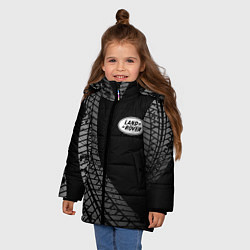 Куртка зимняя для девочки Land Rover tire tracks, цвет: 3D-черный — фото 2