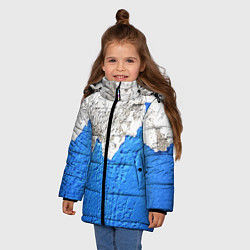 Куртка зимняя для девочки Старая штукатурка - стена, цвет: 3D-красный — фото 2