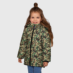 Куртка зимняя для девочки Милитари круг, цвет: 3D-черный — фото 2