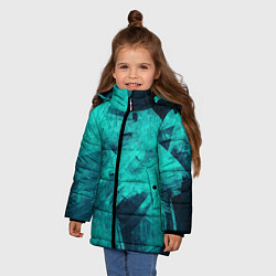 Куртка зимняя для девочки Текстура малахита, цвет: 3D-черный — фото 2