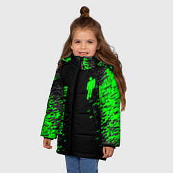 Куртка зимняя для девочки Билли Айлиш зелёная краска, цвет: 3D-светло-серый — фото 2