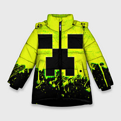 Куртка зимняя для девочки Creeper neon, цвет: 3D-черный