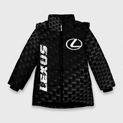 Куртка зимняя для девочки Lexus карбоновый фон, цвет: 3D-черный