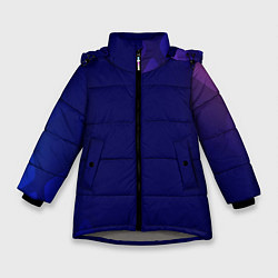 Куртка зимняя для девочки Темно синий фон, цвет: 3D-светло-серый