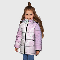 Куртка зимняя для девочки Розовые облака на голубом небе, цвет: 3D-светло-серый — фото 2