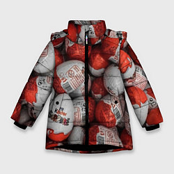 Куртка зимняя для девочки Фон из киндер сюрприз, цвет: 3D-черный