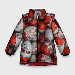 Куртка зимняя для девочки Фон из киндер сюрприз, цвет: 3D-красный