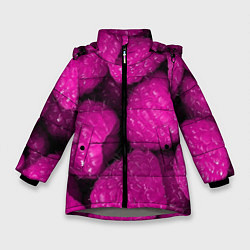 Куртка зимняя для девочки Ягоды малины, цвет: 3D-светло-серый
