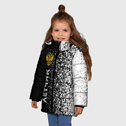 Куртка зимняя для девочки Летчик из России и герб РФ: по-вертикали, цвет: 3D-черный — фото 2