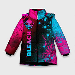 Куртка зимняя для девочки Bleach - neon gradient: по-вертикали, цвет: 3D-черный