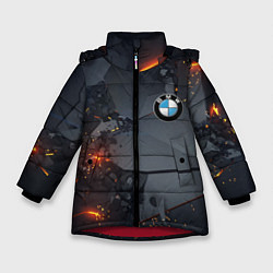 Куртка зимняя для девочки BMW explosion, цвет: 3D-красный