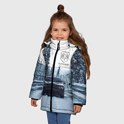Куртка зимняя для девочки Dodge in winter forest, цвет: 3D-черный — фото 2