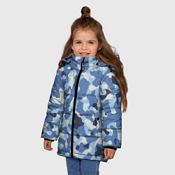 Куртка зимняя для девочки Камуфляж ВМФ цифра крупный, цвет: 3D-светло-серый — фото 2