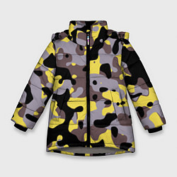 Куртка зимняя для девочки Камуфляж Yellow Stinger, цвет: 3D-светло-серый