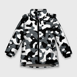 Куртка зимняя для девочки Камуфляж Concrete Jungle, цвет: 3D-светло-серый