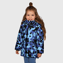 Куртка зимняя для девочки Камуфляж Sky Blue, цвет: 3D-черный — фото 2