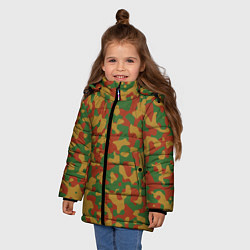 Куртка зимняя для девочки Камуфляж WW2 German, цвет: 3D-черный — фото 2
