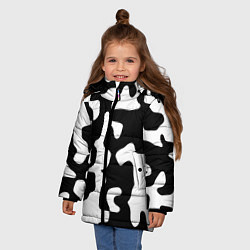 Куртка зимняя для девочки Камуфляж Cowskin крупный, цвет: 3D-черный — фото 2