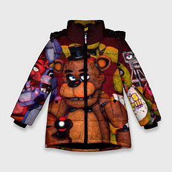 Куртка зимняя для девочки Пять ночей Фредди, цвет: 3D-черный