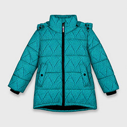 Куртка зимняя для девочки Вязание ромбиком, цвет: 3D-черный
