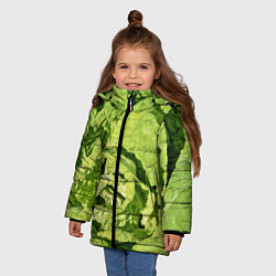 Куртка зимняя для девочки Свежая капуста, цвет: 3D-черный — фото 2