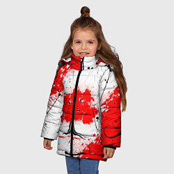 Куртка зимняя для девочки Цветущая сакура, цвет: 3D-светло-серый — фото 2