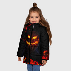 Куртка зимняя для девочки Зловещие Глаза, цвет: 3D-черный — фото 2