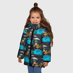 Куртка зимняя для девочки Велопрогулка, цвет: 3D-светло-серый — фото 2