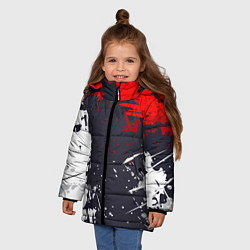 Куртка зимняя для девочки Абстрактные брызги, цвет: 3D-красный — фото 2
