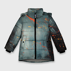 Куртка зимняя для девочки Абстрактное множество костюмов в тумане и краски, цвет: 3D-светло-серый