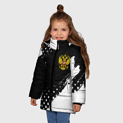 Куртка зимняя для девочки Маркетолог из России и герб РФ: надпись, символ, цвет: 3D-черный — фото 2