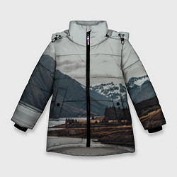 Куртка зимняя для девочки Островoк на озере, цвет: 3D-светло-серый