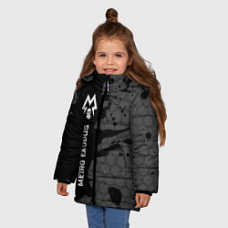 Куртка зимняя для девочки Metro Exodus glitch на темном фоне: по-вертикали, цвет: 3D-черный — фото 2