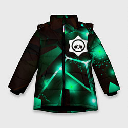 Куртка зимняя для девочки Brawl Stars разлом плит, цвет: 3D-черный