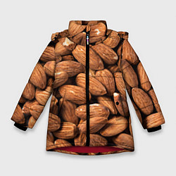 Куртка зимняя для девочки Миндальные орешки, цвет: 3D-красный