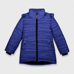Куртка зимняя для девочки Текстура машинной вязки шерстью, цвет: 3D-черный