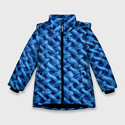 Куртка зимняя для девочки Грубая вязка - Fashion 2099, цвет: 3D-черный