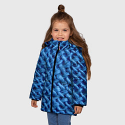 Куртка зимняя для девочки Грубая вязка - Fashion 2099, цвет: 3D-черный — фото 2