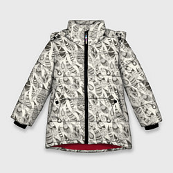 Куртка зимняя для девочки Капля с этноузором, цвет: 3D-красный