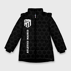Куртка зимняя для девочки Atletico Madrid sport на темном фоне: по-вертикали, цвет: 3D-черный