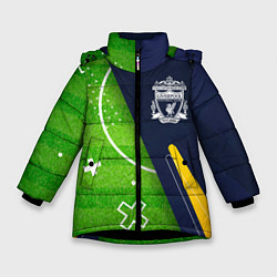 Куртка зимняя для девочки Liverpool football field, цвет: 3D-черный