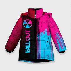 Зимняя куртка для девочки Fallout - neon gradient: по-вертикали