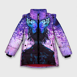 Куртка зимняя для девочки Шинобу Кочо - Великолепная бабочка, цвет: 3D-красный