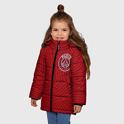 Куртка зимняя для девочки PSG отпечатки, цвет: 3D-красный — фото 2