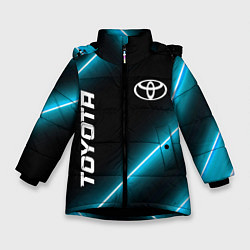 Куртка зимняя для девочки Toyota неоновые лампы, цвет: 3D-черный